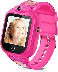 GKTZ Kids Smart Watches, Touch Screen Smart Watch for Girls, Music Player Camera Flashlight Alarm Sports Digital Smartwatch with Step Tracker, Educational Toys Birthday Gift for Kid Age 4-12