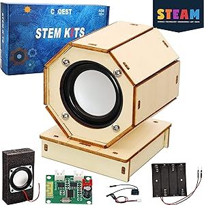 STEM Projects for Kids & Adults Build Your Own Bluetooth Speaker - Science Experiment Electronics Kit | Beginner's Starter DIY Set,STEM Gifts for Teenage Girls + Boys Ages 10 and Up (Single Speaker)