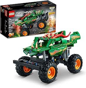 LEGO Technic Monster Jam Dragon Monster Truck Toy for Boys and Girls, 2in1 Racing Pull Back Car Toys for Off Road Stunts, Kids Birthday Gift Idea, Great Activity for Kids, 42149